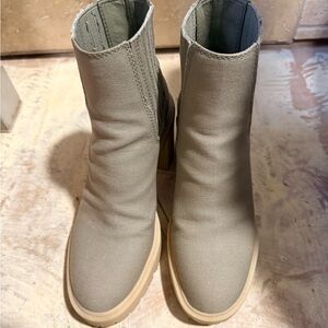 Dolce Vita Taupe Stretch Ankle Boots